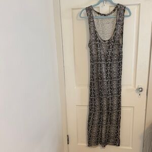 Chan Luu Black and Gray Snake Print Maxi Dress